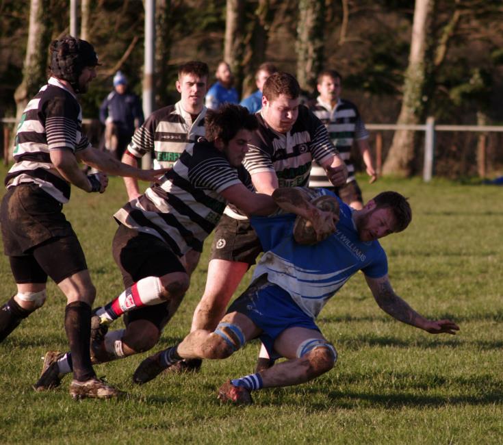 Matty Phillips crashes over for a try for Haverfordwest